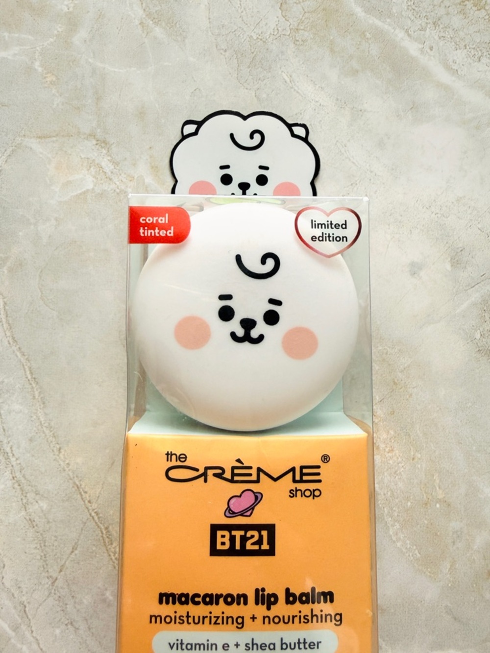 The Crème Shop x BT21 Macaron Lip Balm RJ Coral Tinted Honeydew Limited Edition - Picture 2 of 7